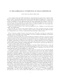 On the Mathematical Contributions of Joram Lindenstrauss