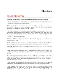 Solar Geometry
