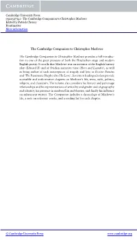 The Cambridge Companion to Christopher Marlowe Edited by Patrick Cheney Frontmatter More Information
