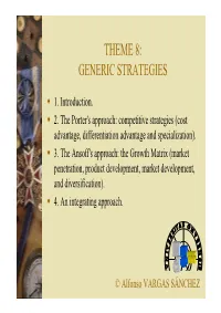Theme 8: Generic Strategies