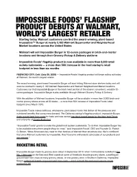07 2020 Impossible Burger Debuts at Walmart