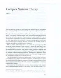 Complex Systems Theory