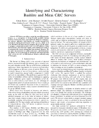 Identifying and Characterizing Bashlite and Mirai C&C Servers