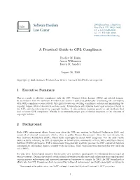 A Practical Guide to GPL Compliance 1 Executive Summary 2 Background