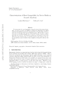 Characterization of Exact Lumpability for Vector Fields on Smooth Manifolds