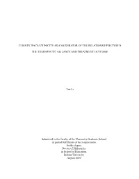 Clients' Race/Ethnicity As a Moderator of the Relationship Between