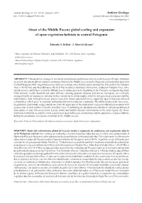 Onset of the Middle Eocene Global Cooling and Expansion of Open-Vegetation Habitats in Central Patagonia