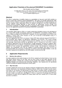 Application Potentials of the Planned RADARSAT Constellation Abstract