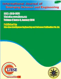 International Journal of Emerging Science and Engineering (IJESE)