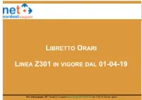 Libretto Orari Linea Z301 in Vigore Dal 01-04-19