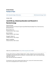 Nanohub.Org: Advancing Education and Research in Nanotechnology