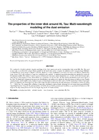 The Properties of the Inner Disk Around HL Tau: Multi-Wavelength Modeling of the Dust Emission Yao Liu1,2,3, Thomas Henning1, Carlos Carrasco-González4, Claire J