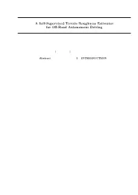 A Self-Supervised Terrain Roughness Estimator for Off-Road Autonomous