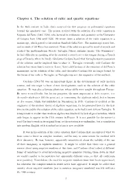 Chapter 4. the Solution of Cubic and Quartic Equations