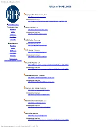 NAESB List of Pipeline Companies Urls