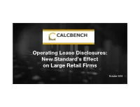 Operating Leases on Balance Sheet, Listing Those Costs As Liabilities