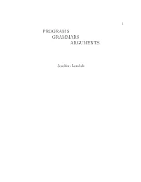 Program S Grammars Arguments