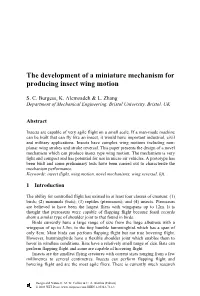 The Development of a Miniature Mechanism for Producing Insect Wing Motion