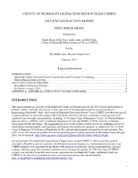 2012 Post Extraction Report