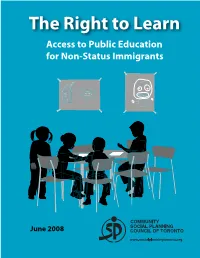 Access to Public Education for Non-Status Immigrants