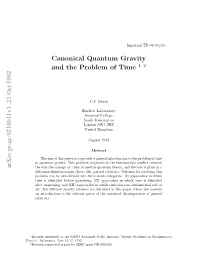 Canonical Quantum Gravity and the Problem of Time