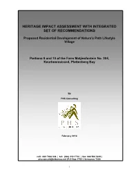 Heritage Impact Assessment with Integrated Set of Recommendations
