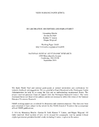 Incarceration, Recidivism and Employment