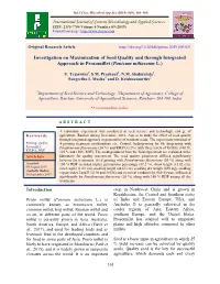Investigation on Maximization of Seed Quality and Through Integrated Approach in Prosomillet (Panicum Miliaceum L.)