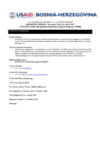 Marginalized Population Support Program / PPMG