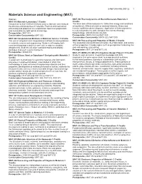 Materials Science and Engineering (MAT)