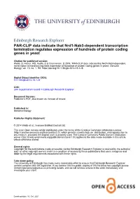 PAR-CLIP Data Indicate That Nrd1-Nab3-Dependent Transcription Termination Regulates Expression of Hundreds of Protein Coding Genes in Yeast