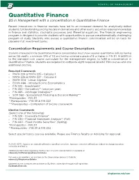 Quantitative Finance BS in Management with a Concentration in Quantitative Finance