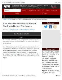 Star Wars Darth Vader #9 Review: the Logic Behind the Legend 1/19/21, 4:11 PM