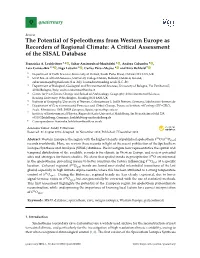 The Potential of Speleothems from Western Europe As Recorders of Regional Climate: a Critical Assessment of the SISAL Database
