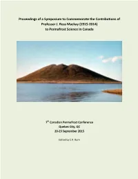 (1915-2014) to Permafrost Science in Canada
