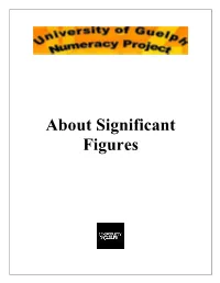 About Significant Figures