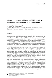 Adaptive Reuse of Military Establishments As Museums: Conservation Vs