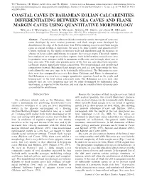 Coastal Caves in Bahamian Eolian Calcarenites: Differentiating Between Sea Caves and Flank Margin Caves Using Quantitative Morphology