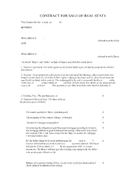 Contract for Sale of Real State