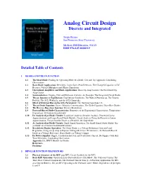 Detailed Table of Contents