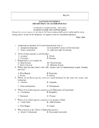 KANNUR UNIVERSITY DEPARTMENT of ANTHROPOLOGY Choose the Correct Answer by Tick Mark