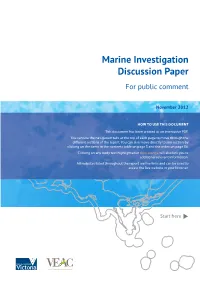 Marine Investigation Discussion Paper for Public Comment