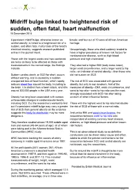 Midriff Bulge Linked to Heightened Risk of Sudden, Often Fatal, Heart Malfunction 10 December 2014