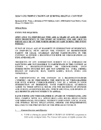 Official Rules of the 2020 Vans Triple Crown of Surfing Digital Contest