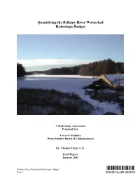 Quantifying the Bellamy River Watershed Hydologic