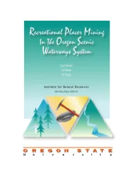 Recreational Placer Mining in the Oregon Scenic Waterways System