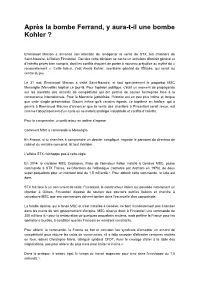 Après La Bombe Ferrand, Y Aura-T-Il Une Bombe Kohler ?