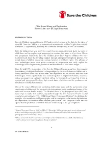 Child Sexual Abuse and Exploitation Proposal for a New EU Legal Framework