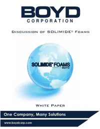 Discussion on SOLIMIDE Foams