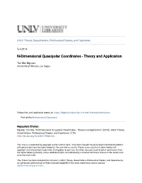 N-Dimensional Quasipolar Coordinates - Theory and Application